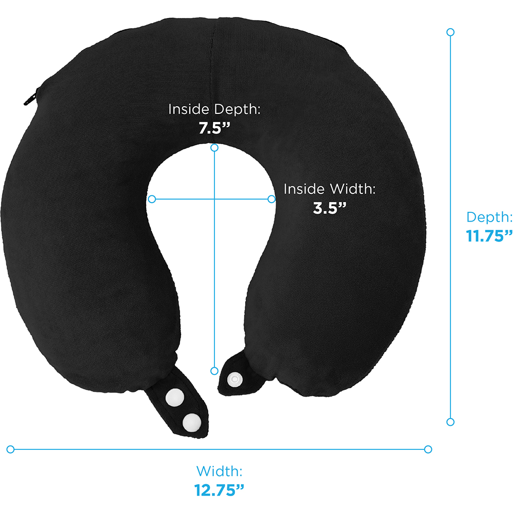 Travel Neck Pillow Black Nova Medical Products
